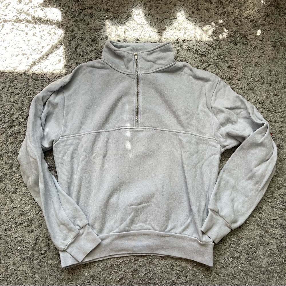 brandy melville light blue quarter zip